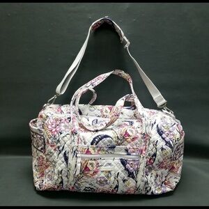 Vera Bradley White and Pink Floral Travel Bag